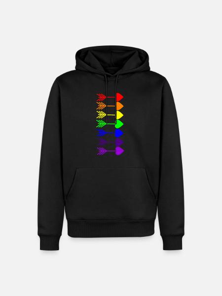 Regenbogen, Regenbogen, Regenbogen, Regenbogen, Regenbogen - Männer Premium Bio Hoodie - Schwarz