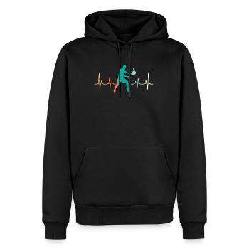 Tennis Herzschlag Herzfrequenz Tennisspieler - Männer Premium Bio Hoodie - Schwarz - Vorne - Nico (187cm)