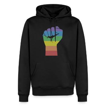 Gay Pride LGBT Pride Gay Cadeau Arc-en-ciel - Sweat à capuche Premium bio Homme - noir - Devant - Nico (187cm)