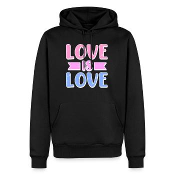 Homosexuell Bi Bisexuell Spruch Love is Love - Männer Premium Bio Hoodie - Schwarz - Vorne - Nico (187cm)