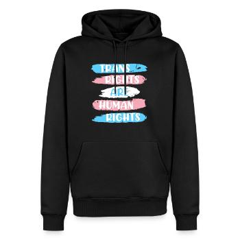 Transights are Human Rights Transgender - Sweat à capuche Premium bio Homme - noir - Devant - Nico (187cm)