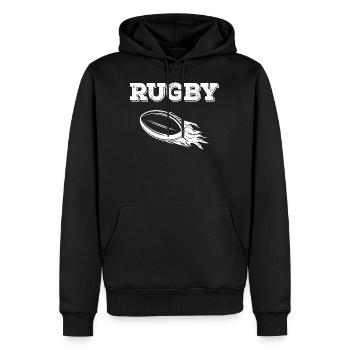 rugby rugby spielen football - Männer Premium Bio Hoodie - Schwarz - Vorne - Nico (187cm)