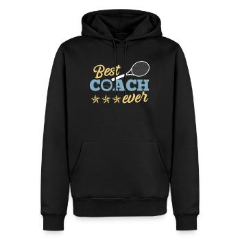 Tennis Coach Tennistrainer Geschenk Best Coach - Männer Premium Bio Hoodie - Schwarz - Vorne - Nico (187cm)