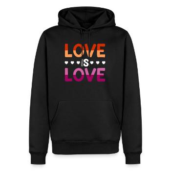 Fierté lesbienne L'amour est l'amour Liebe Homo - Sweat à capuche Premium bio Homme - noir - Devant - Nico (187cm)