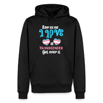 Transsexuel transgenre disant Trans Pride - Sweat à capuche Premium bio Homme - noir - Devant - Nico (187cm)