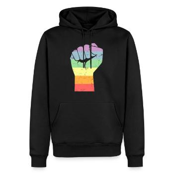LGBT Pride Gay Geschenk Schwulen Regenbogen - Männer Premium Bio Hoodie - Schwarz - Vorne - Nico (187cm)