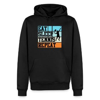 Tennis Tennisspieler Tennisschläger Geschenk - Männer Premium Bio Hoodie - Schwarz - Vorne - Nico (187cm)