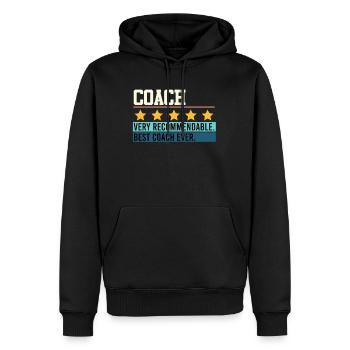 Tennis Coach 5 Sterne Bewertung Best Coach ever - Männer Premium Bio Hoodie - Schwarz - Vorne - Nico (187cm)