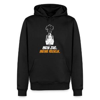 Mein Zug meine Regeln Eisenbahn Bahn Zug - Männer Premium Bio Hoodie - Schwarz - Vorne - Nico (187cm)