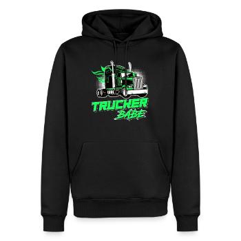 Lastwagen Fahrerin LKW-Fahrerin Trucker Frauen - Männer Premium Bio Hoodie - Schwarz - Vorne - Nico (187cm)
