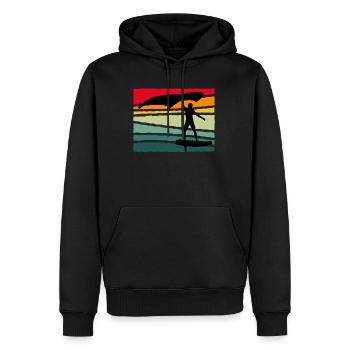 Vintage Wing Foil Wing Surf cadeau Wingfoiler - Sweat à capuche Premium bio Homme - noir - Devant - Nico (187cm)