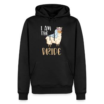 Célibataire JGA Party I bims la mariée Lama - Sweat à capuche Premium bio Homme - noir - Devant - Nico (187cm)