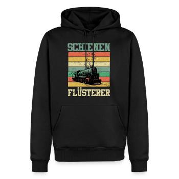 Schienen Flüsterer Eisenbahner Modelleisenbahn - Männer Premium Bio Hoodie - Schwarz - Vorne - Nico (187cm)