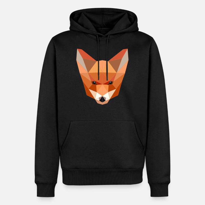 Fuchs Low Poly - Männer Premium Bio Hoodie - Schwarz