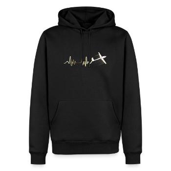 Gliding heartbeat heartline heart rate - Men’s Premium Organic Hoodie - black - Front - Nico (187cm)