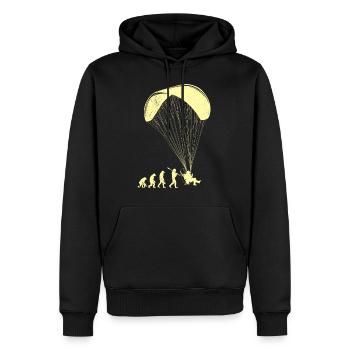 Paramotor Evolution Affe Mensch Paraglider - Männer Premium Bio Hoodie - Schwarz - Vorne - Nico (187cm)