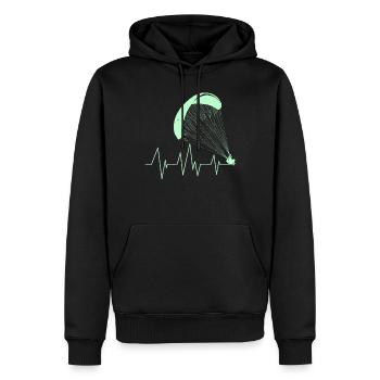 Gleitschirm Herzschlag Paraglider Herz - Männer Premium Bio Hoodie - Schwarz - Vorne - Nico (187cm)