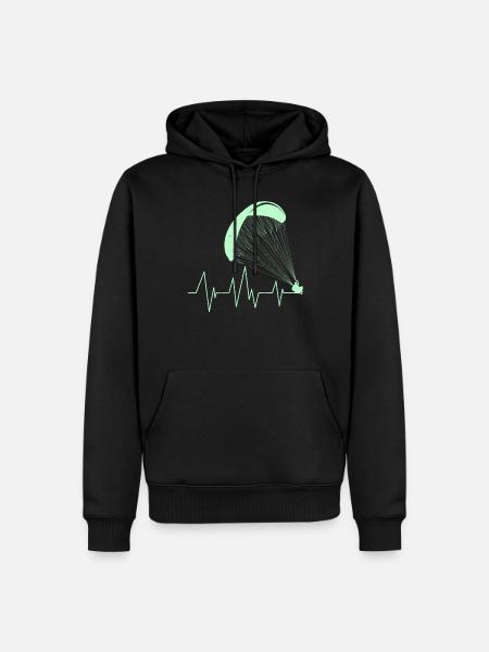 Parapente Battement de Coeur Parapente Coeur - Sweat à capuche Premium bio Homme - noir