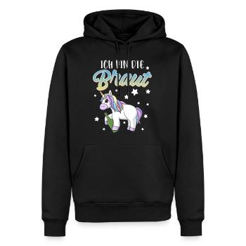 Ich bin die Braut Junggesellin Einhorn - Männer Premium Bio Hoodie - Schwarz - Vorne - Nico (187cm)