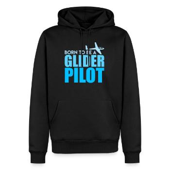 Planeur Spruch Born to be a Glider Pilot - Sweat à capuche Premium bio Homme - noir - Devant - Nico (187cm)