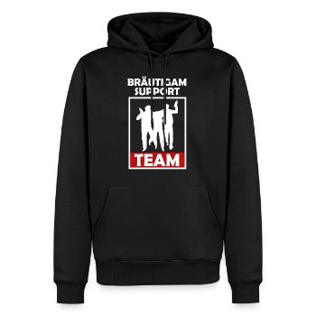 Team Bräutigam Support Team Party Feier - Männer Premium Bio Hoodie - Schwarz - Vorne - Nico (187cm)