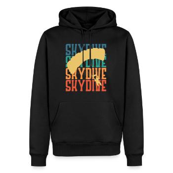 Parachutistes Skydive Retro - Sweat à capuche Premium bio Homme - noir - Devant - Nico (187cm)