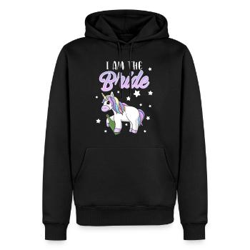 Junggesllin wird zur Braut Party Spruch - Männer Premium Bio Hoodie - Schwarz - Vorne - Nico (187cm)