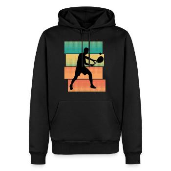 Tennisspieler Geschenk Tennis Motiv Tennisturnier - Männer Premium Bio Hoodie - Schwarz - Vorne - Nico (187cm)