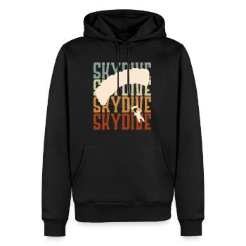 Skydiver Vintage Logo Parachutiste Retro - Sweat à capuche Premium bio Homme - noir - Devant - Nico (187cm)