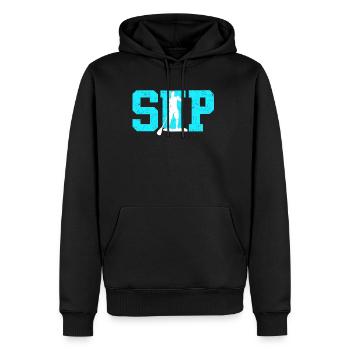 SUP stand up paddle lettrage logo paddle - Sweat à capuche Premium bio Homme - noir - Devant - Nico (187cm)