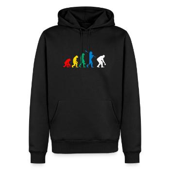 Boule Affen Mensch Evolution Boccia Spieler - Männer Premium Bio Hoodie - Schwarz - Vorne - Nico (187cm)