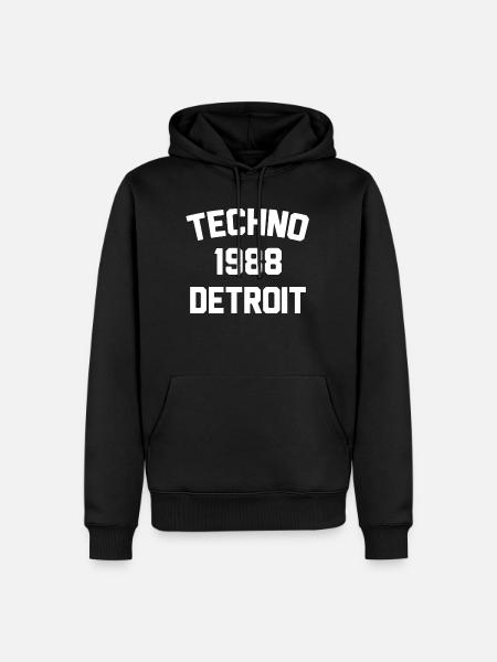 Techno 1988 Detroit - Men’s Premium Organic Hoodie - black