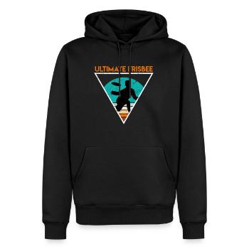 Retro Ultimate Frisbee - Männer Premium Bio Hoodie - Schwarz - Vorne - Nico (187cm)