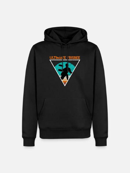 Retro Ultimate Frisbee - Männer Premium Bio Hoodie - Schwarz