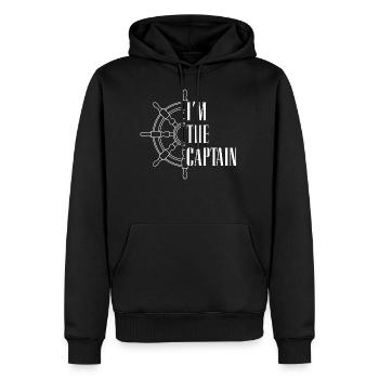 Ich bin der Kapitän - Männer Premium Bio Hoodie - Schwarz - Vorne - Nico (187cm)