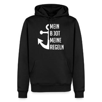 Mein Boot Meine Regeln - Männer Premium Bio Hoodie - Schwarz - Vorne - Nico (187cm)