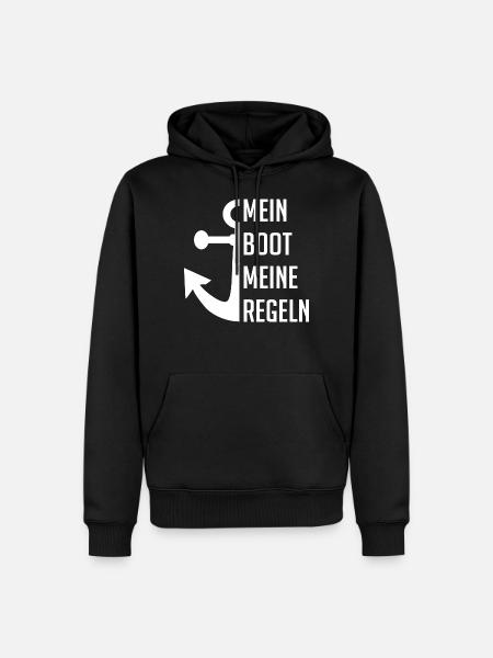 Mein Boot Meine Regeln - Männer Premium Bio Hoodie - Schwarz