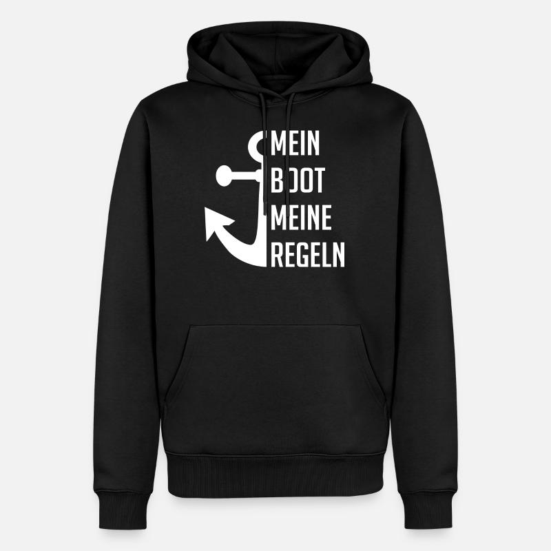Mein Boot Meine Regeln - Männer Premium Bio Hoodie - Schwarz