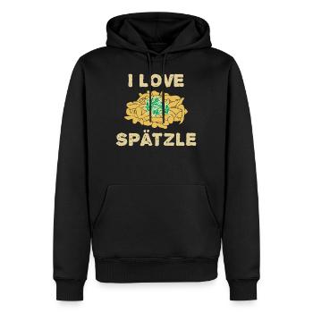 I love spätzle Schwaben Geschenk Schwabenland - Männer Premium Bio Hoodie - Schwarz - Vorne - Nico (187cm)