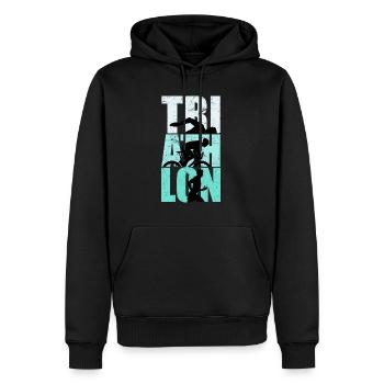 Vintage Gift for Triathletes Triathlon Saying - Men’s Premium Organic Hoodie - black - Front - Nico (187cm)