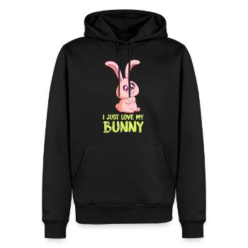 I just love my Kaninchen Hasen Haustier - Männer Premium Bio Hoodie - Schwarz - Vorne - Nico (187cm)