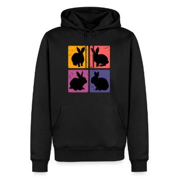 Vintage Hasen Kaninchen Nagetier Geschenk - Männer Premium Bio Hoodie - Schwarz - Vorne - Nico (187cm)