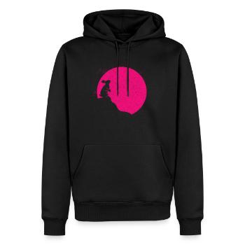 Blutmond mit Hase Vollmond Kaninchen Geschenk - Männer Premium Bio Hoodie - Schwarz - Vorne - Nico (187cm)