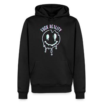 Techno Musik Spruch Fuch Reality Hardtek Hardstyle - Männer Premium Bio Hoodie - Schwarz - Vorne - Nico (187cm)