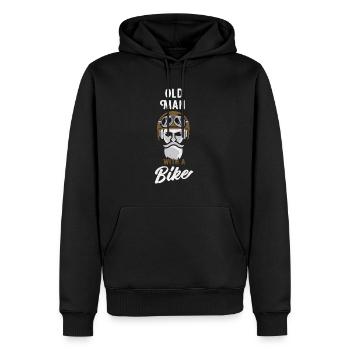 Alter Mann Motorrad Club Vintage Grunge Biker - Männer Premium Bio Hoodie - Schwarz - Vorne - Nico (187cm)