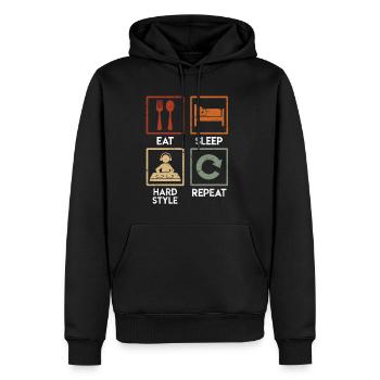 Techno Raver Geschenk Echt Sleep Hardstyle - Männer Premium Bio Hoodie - Schwarz - Vorne - Nico (187cm)