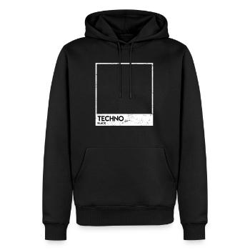 Black Techno Hardtekk Hardstyle Musik - Männer Premium Bio Hoodie - Schwarz - Vorne - Nico (187cm)