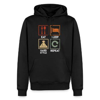 Hardstyle DJ Musik Eat Sleep Hardstyle Hardtekk - Männer Premium Bio Hoodie - Schwarz - Vorne - Nico (187cm)