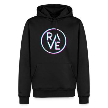Techno Tekk Raver Rave Geschenk Techno Party - Männer Premium Bio Hoodie - Schwarz - Vorne - Nico (187cm)