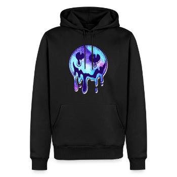 Melting Acid Face MDMA Extasy Techno Party - Männer Premium Bio Hoodie - Schwarz - Vorne - Nico (187cm)